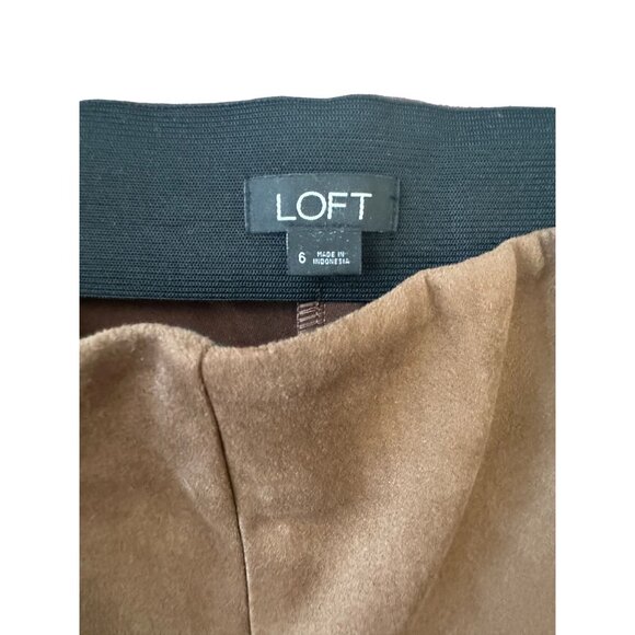 ANN TAYLOR LOFT Brown Faux Suede Leggings Pants Size 6 - Picture 5 of 7